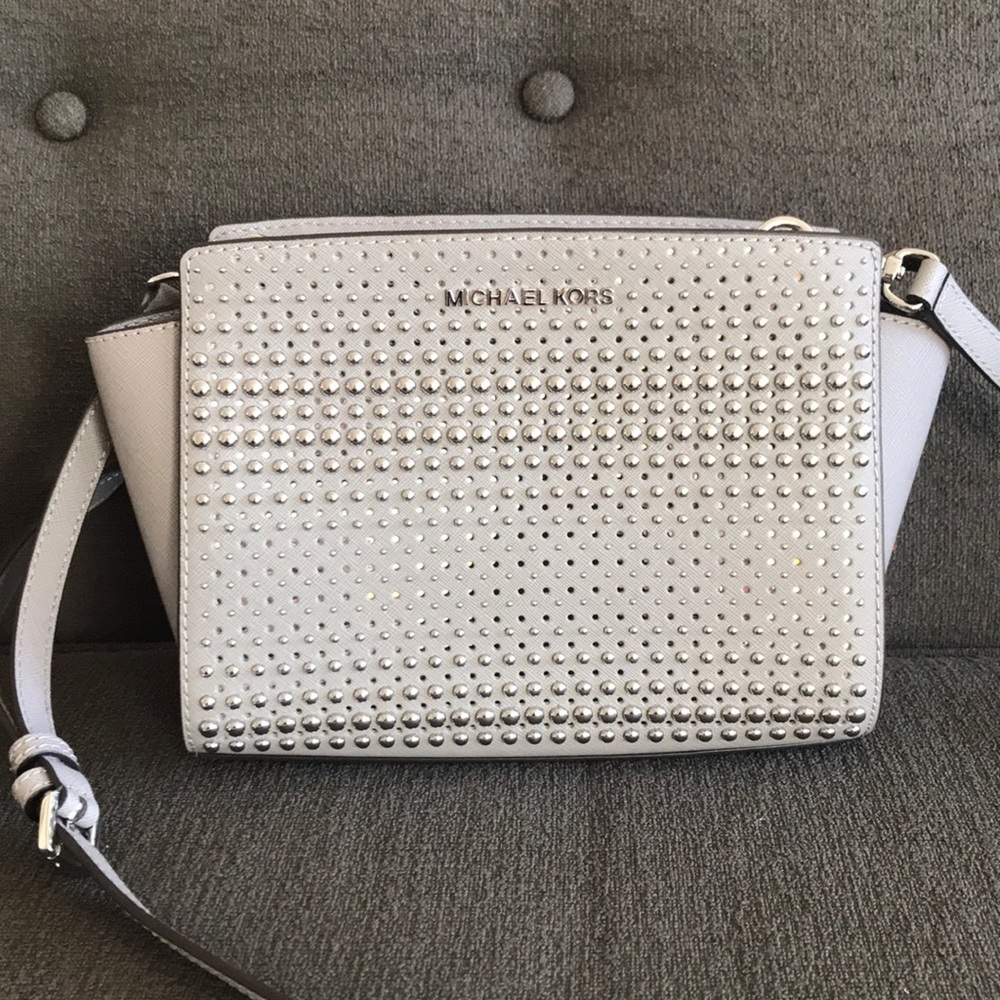 Michael Kors leather bag, pearl grey